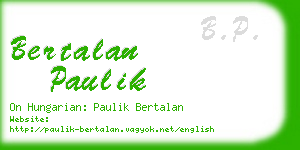 bertalan paulik business card